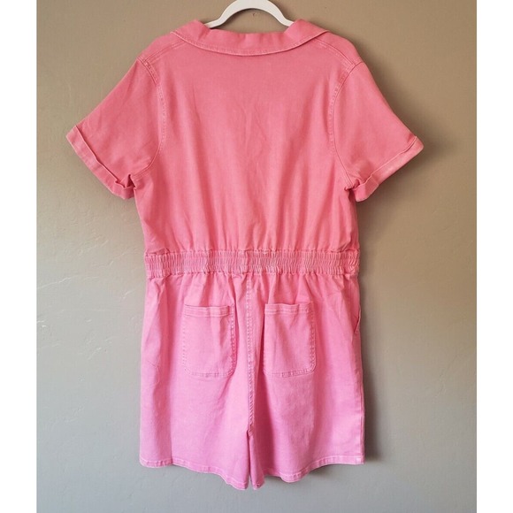 💖 NWT - Pink Denim Utility Romper - 1X - Skies Are Blue - Picture 5 of 9